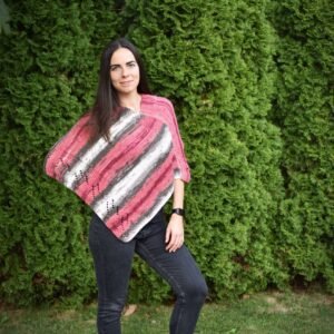 kézzel kötött anti-philling alapú poncsó