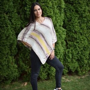 kézzel kötött pamut alapú poncsó