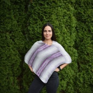 kézzel kötött pamut alapú poncsó