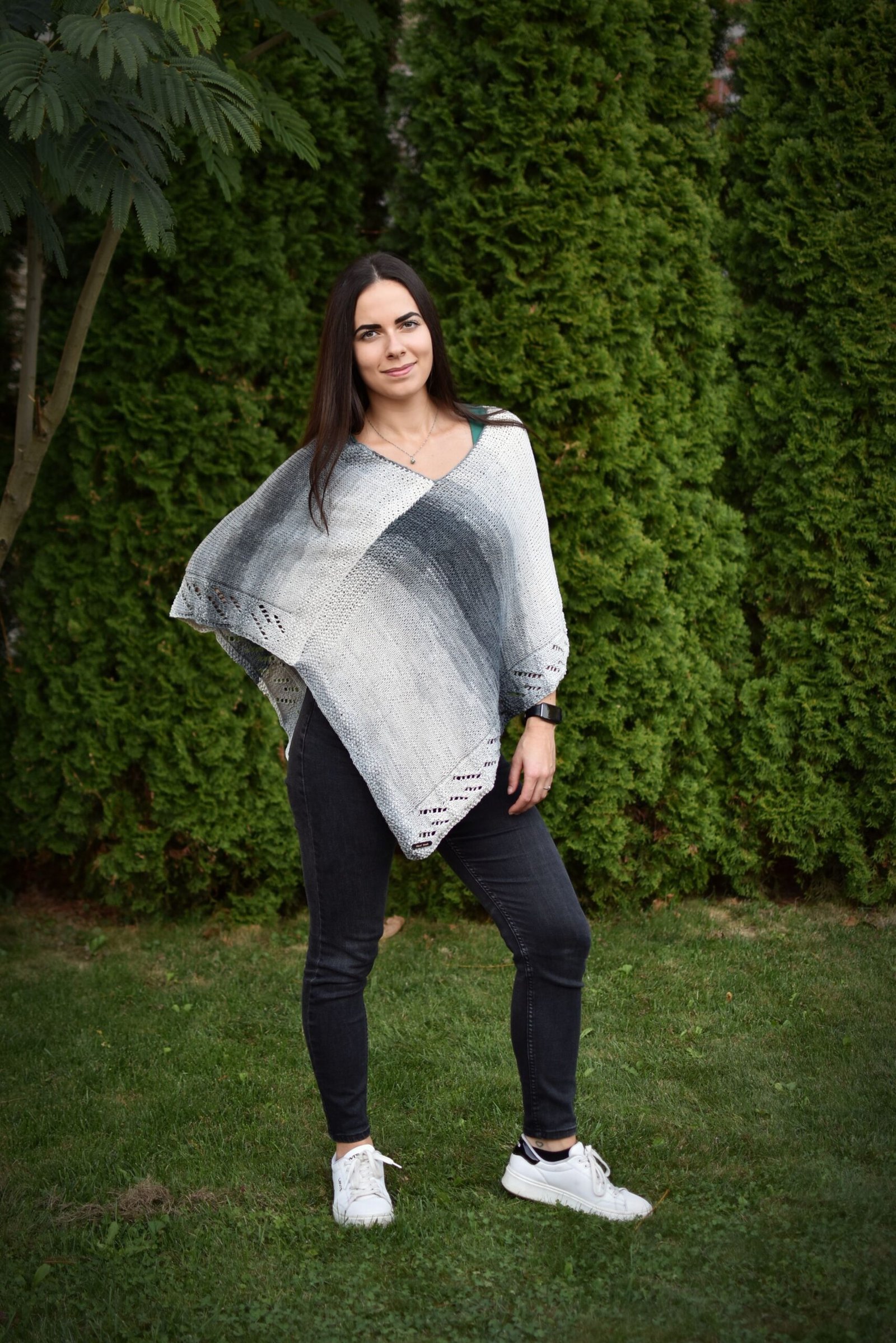 kézzel kötött pamut alapú poncsó kézzel kötött pamut alapú poncsó